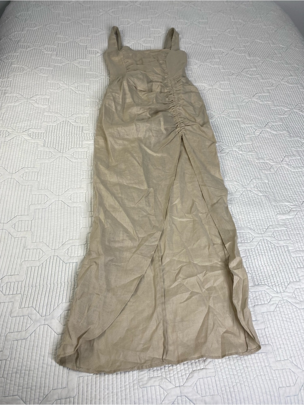 Rumer The Label Linen Estelle Dress Size S Maxi Slit Cruise Date Spring - Picture 2 of 11